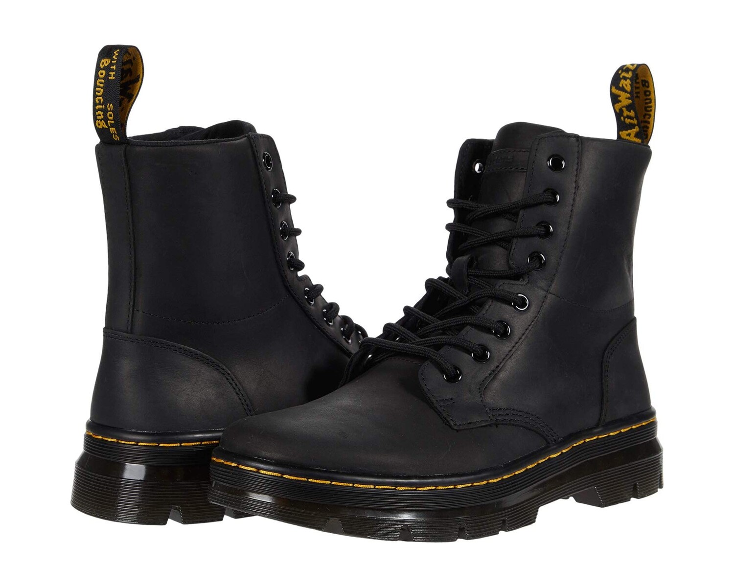 Ботинки мужские Dr. Martens Combs Кожа высокие на шнуровке, черный — фото 3