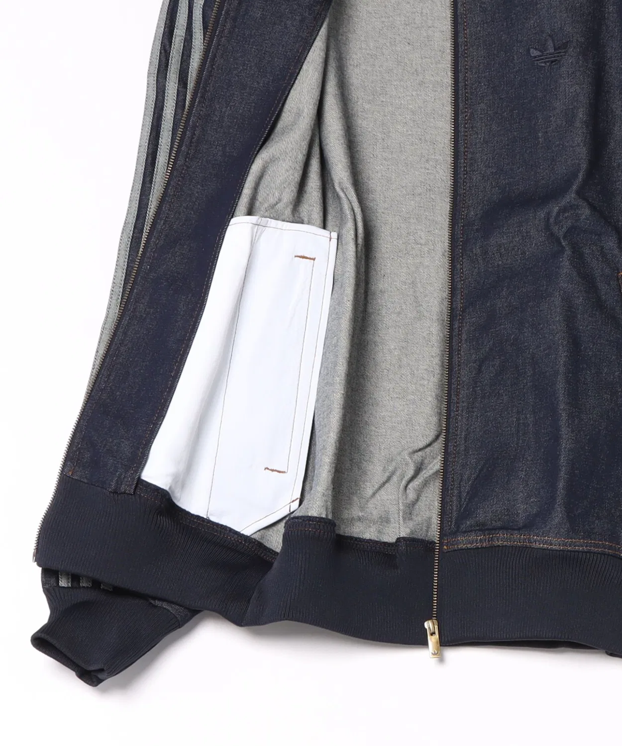 Мужская джинсовая куртка с принтом Firebird TT Adidas, Indigo Denim — фото 3