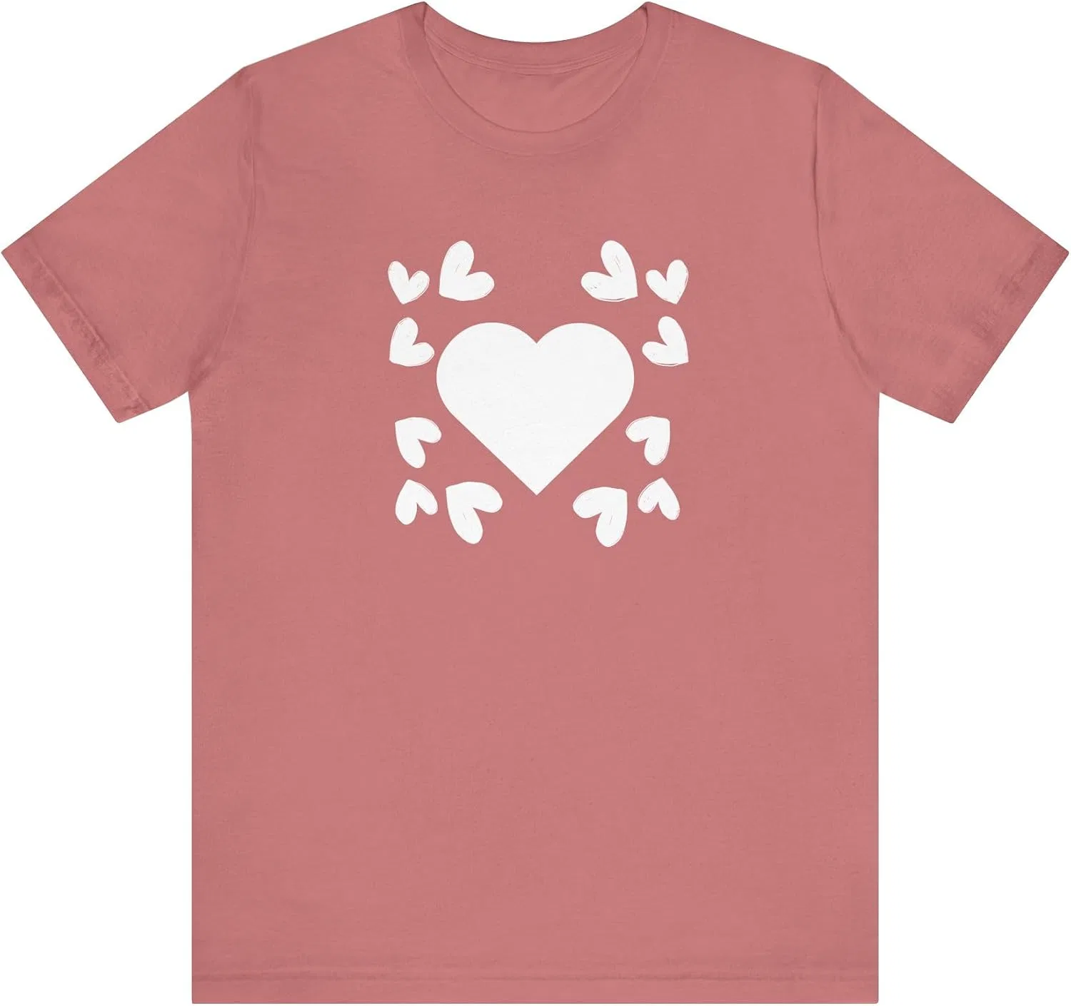 Футболка с принтом Valentine Hearts Galore, Mauve
