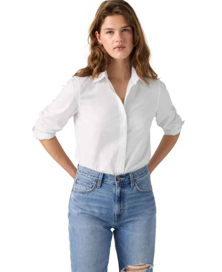 Женская рубашка с длинным рукавом Carlile Classic Poplin Levi's, Bright White — фото 2