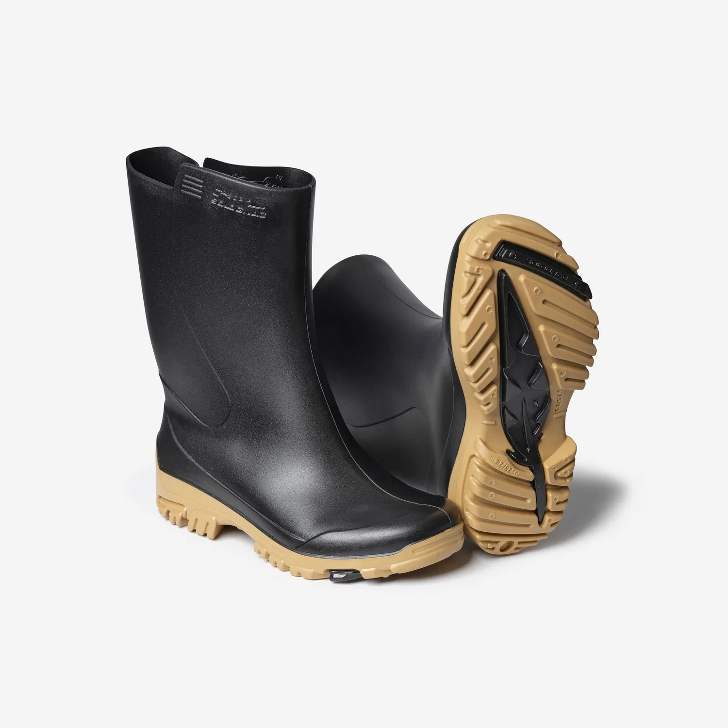 Детские резиновые сапоги Gummistiefel 100 Solognac, Rauchschwarz Ockerbeige