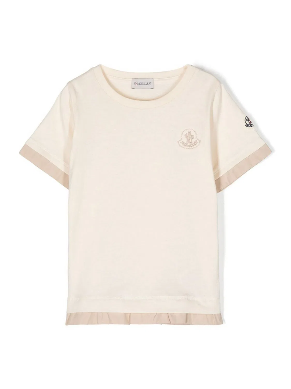 Футболка хлопковая слоеная Girls Layered Cotton T-Shirt Moncler, White
