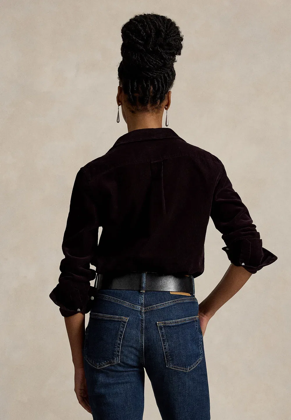 Спортивная рубашка - блузка на пуговицах Polo Ralph Lauren, Midnight Merlot — фото 3