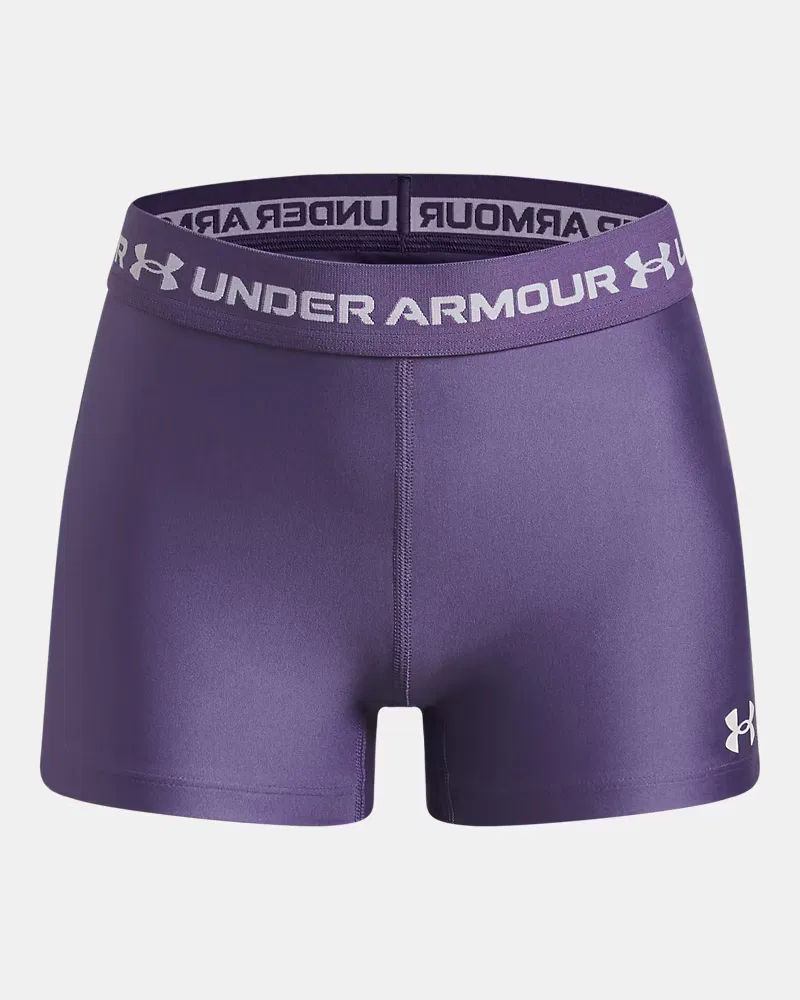 Детские спортивные шорты 7,6 см (внутренний шов) быстросохнущие HeatGear Shorty UnderArmour, Purple Luxe/White — фото 4
