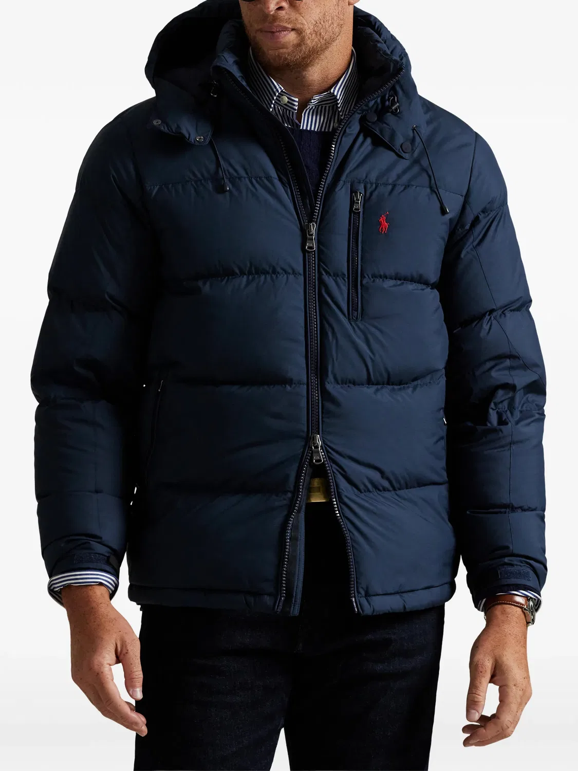 Пуховик со съемным капюшоном Polo Ralph Lauren, синий — фото 3