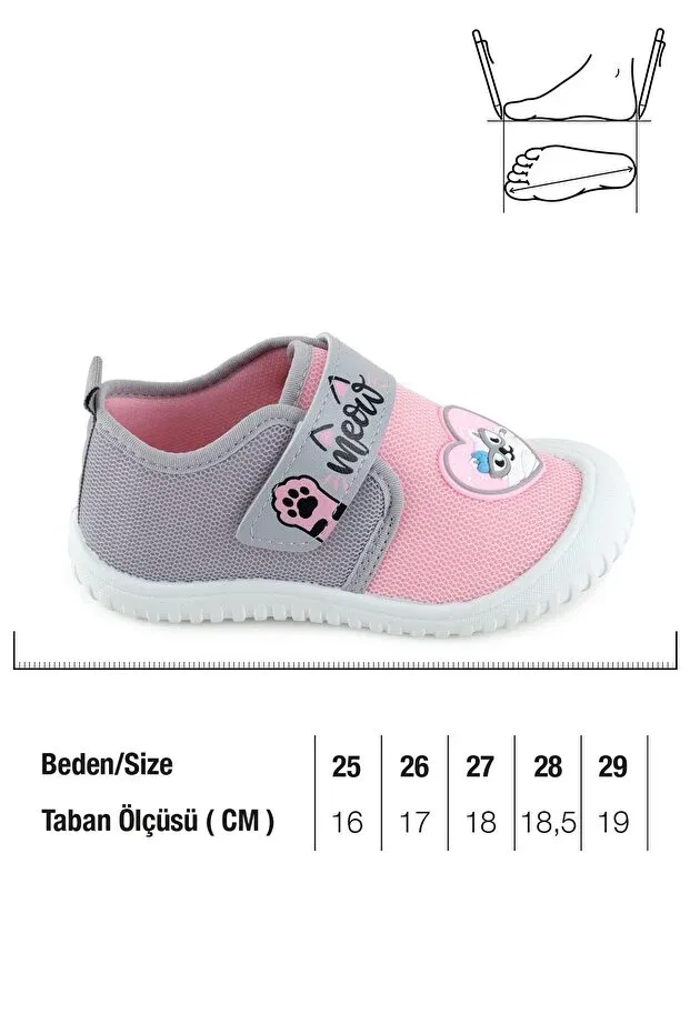Детские повседневные туфли для девочек из льна Gezer, Pink-Grey — фото 3