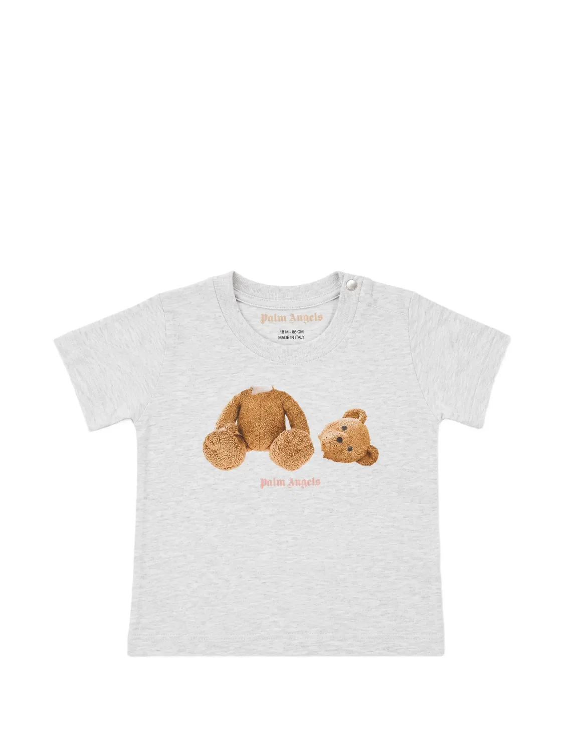 Футболка с принтом Bear Palm Angels Kids, серый