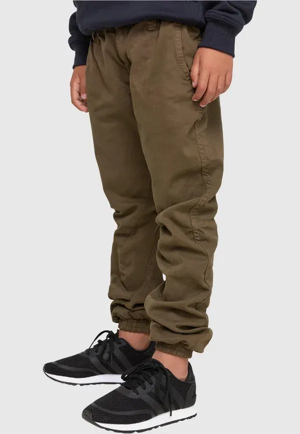 Брюки stretch из хлопка Jogging Urban Classics Olive, оливковый — фото 4