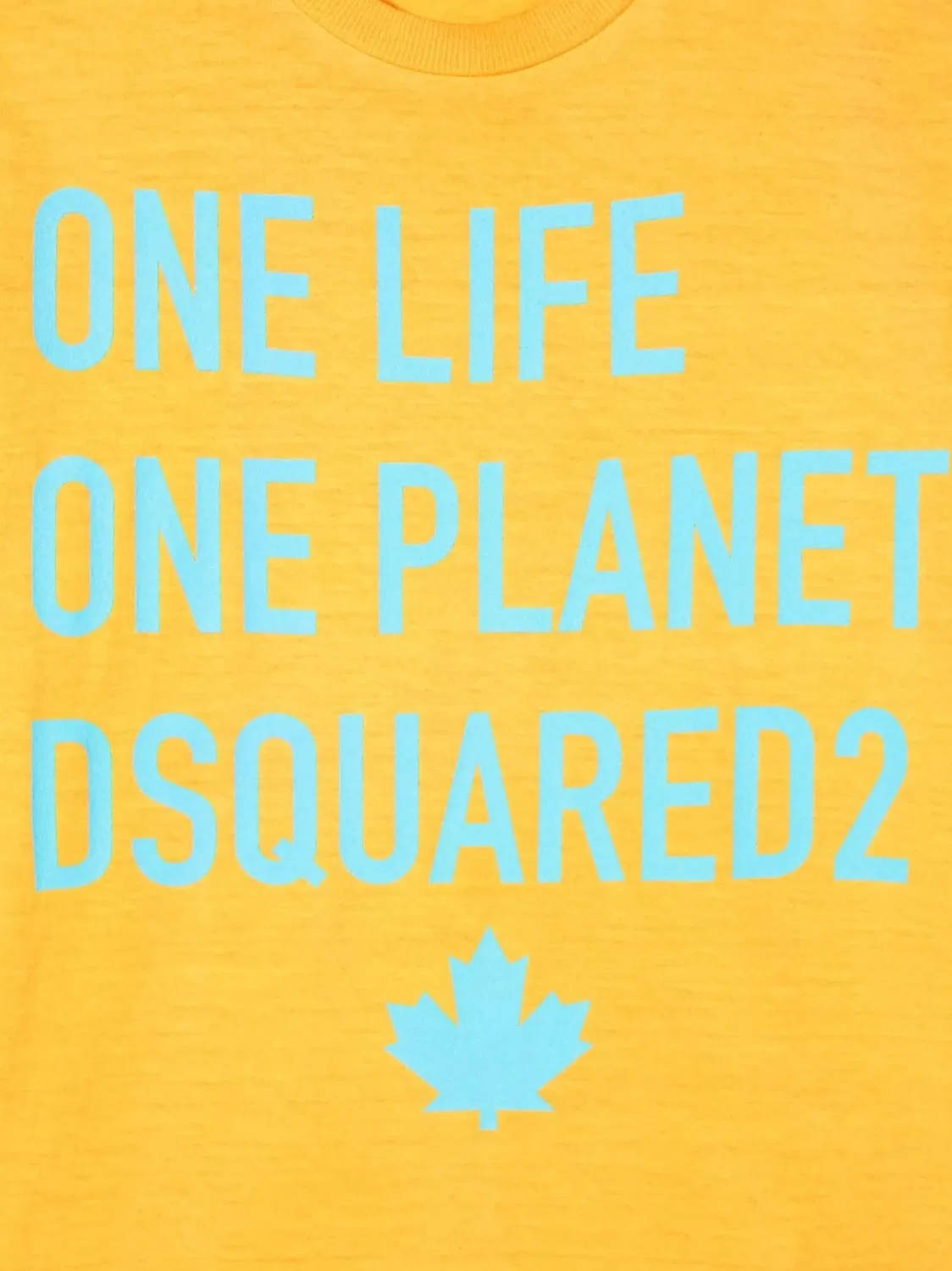Футболка с принтом One Life One Planet DSQUARED2, желтый — фото 3