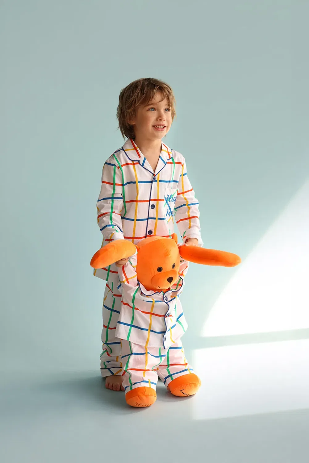 Детский пижамный комплект с плюшевым медведем Max' Hug Me Pyjama Set Lunamia, Orange — фото 2