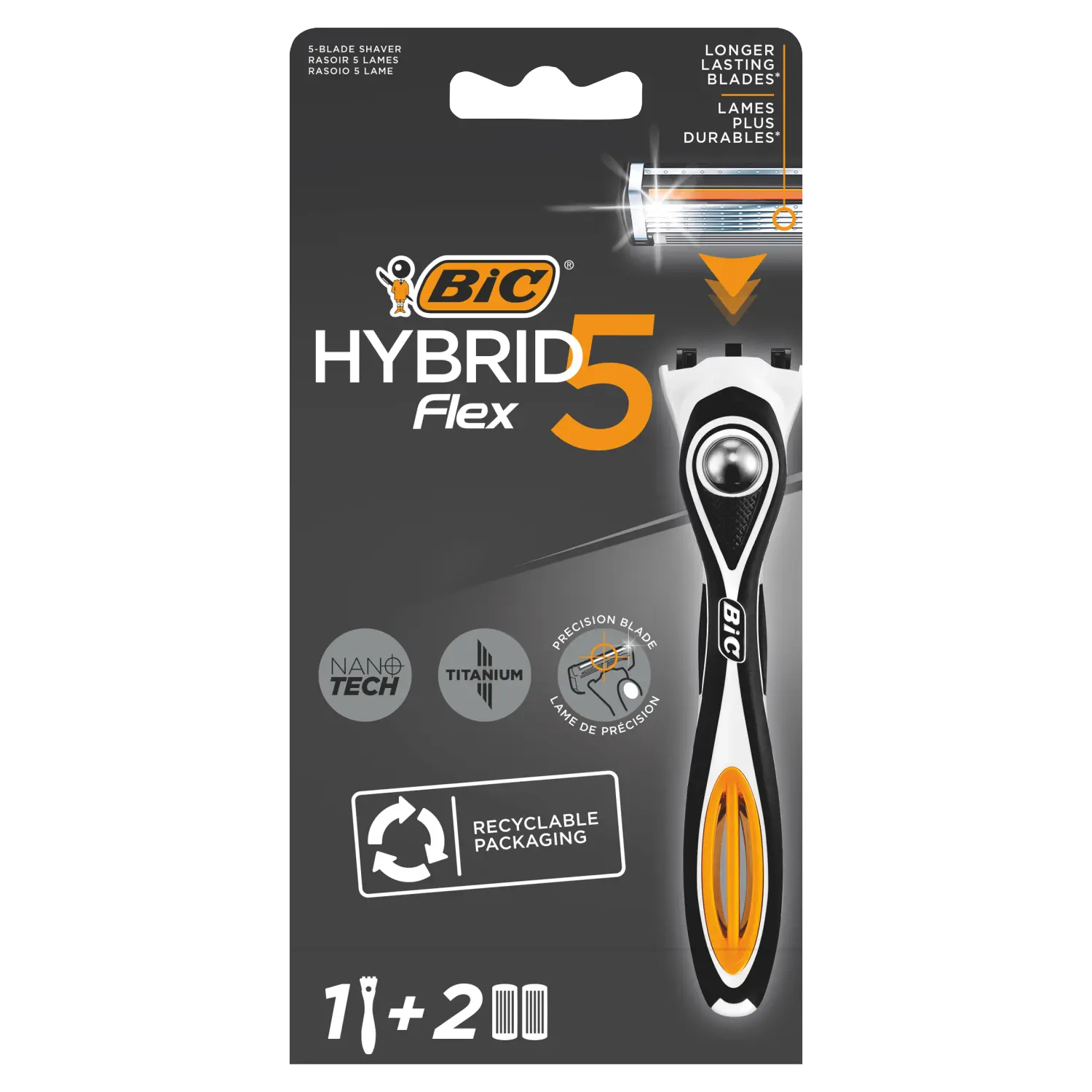 

Bic Hybrid5 Flex бритва, 1 шт. + картриджи, 2 шт./1 уп.