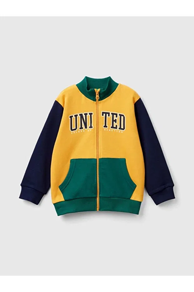 Детский лонгслив для мальчиков с принтом Benetton, Yellow