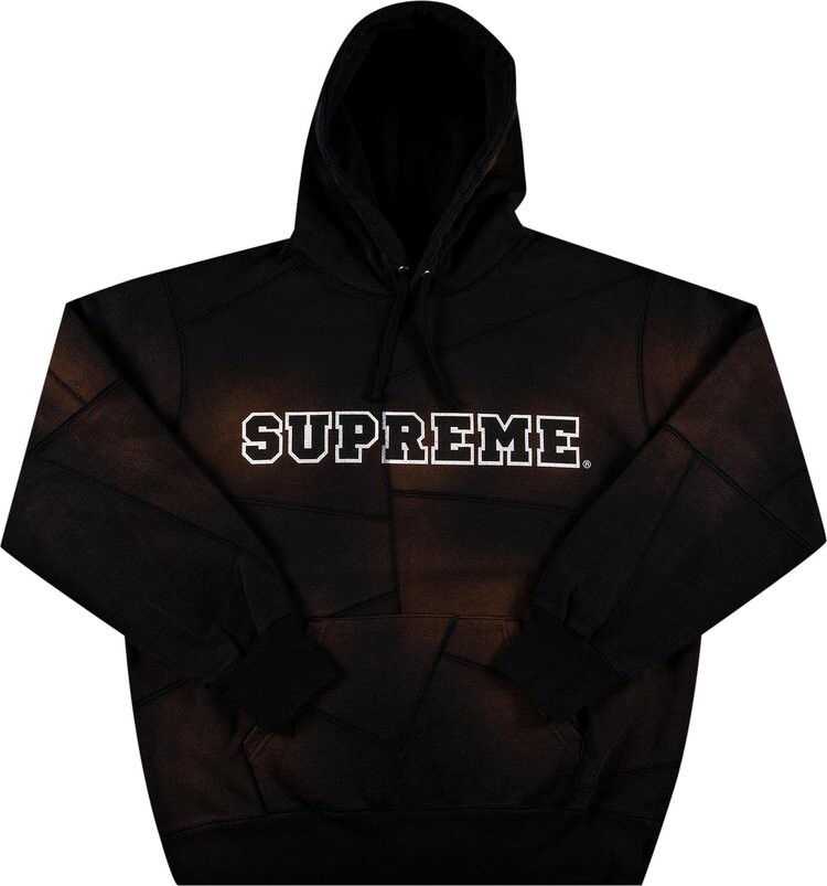 

Толстовка Supreme Patchwork Hooded Sweatshirt 'Black', черный