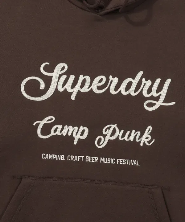 Худи с капюшоном, фестивальное, Superdry, коричневый — фото 4