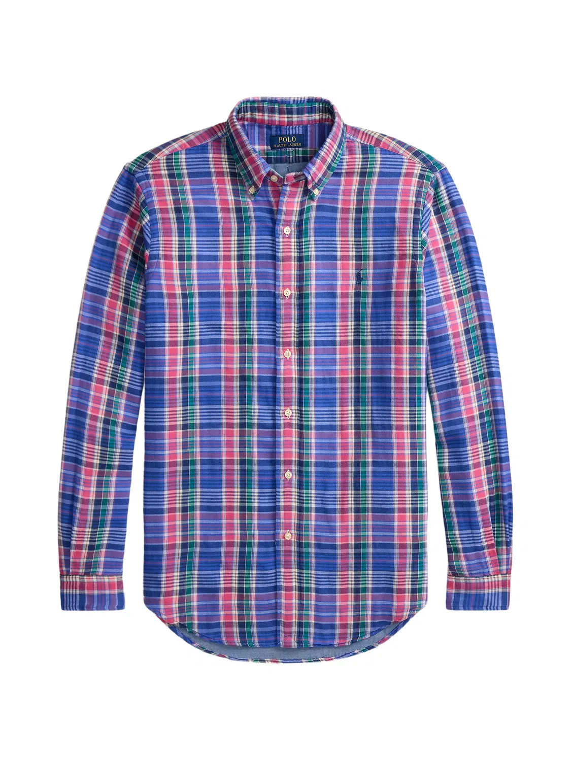 Рубашка в клетку синяя хлопковая Polo Ralph Lauren, синий