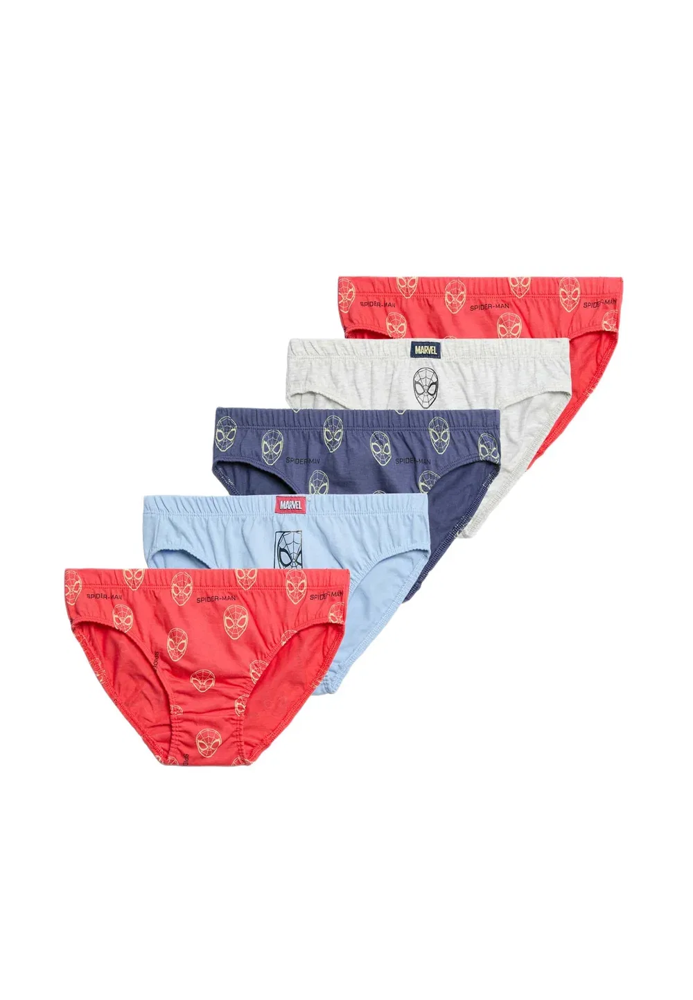 5 трусов Marvel Spiderman Marks & Spencer, Red Mix