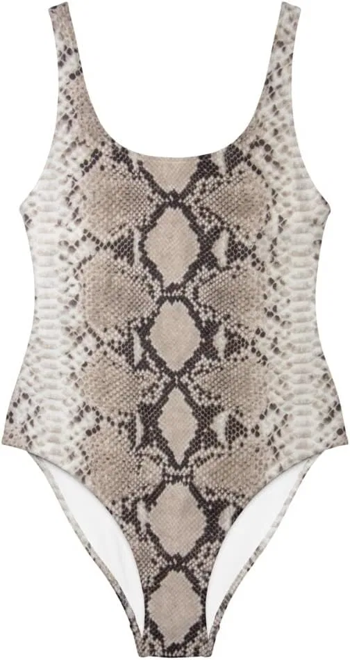 Женский цельнокроеный купальник с зигзагообразной строчкой, White