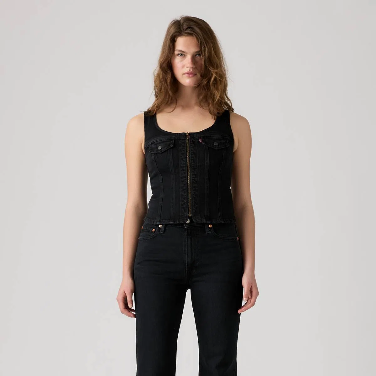 Винтажный жилет на молнии Levi's, Slight Night Str No Dp - Black — фото 4