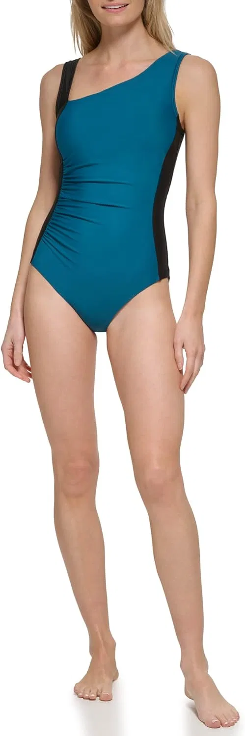 Женский цельный купальник со складками Calvin Klein, Cypress