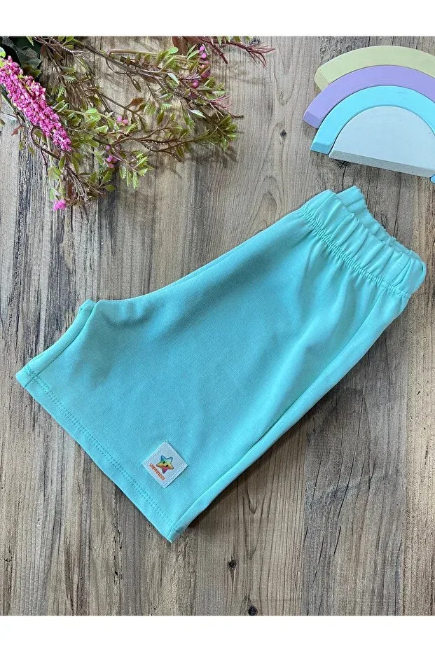 Детские шорты для девочек хлопковые Babyelisco, Mint Green — фото 2