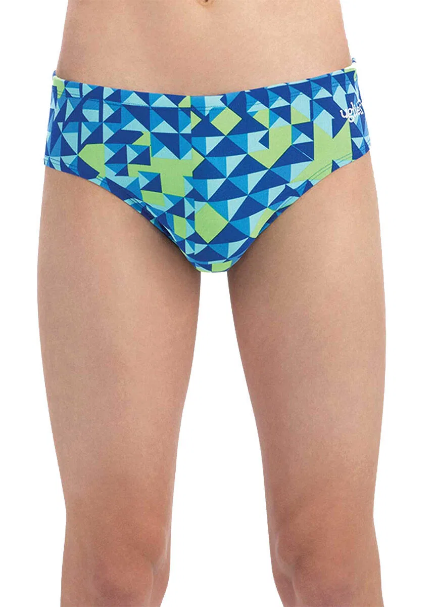 Детские плавки для мальчиков с принтом Triathlon Printed Racer Dolfin, Blue / Electric Green