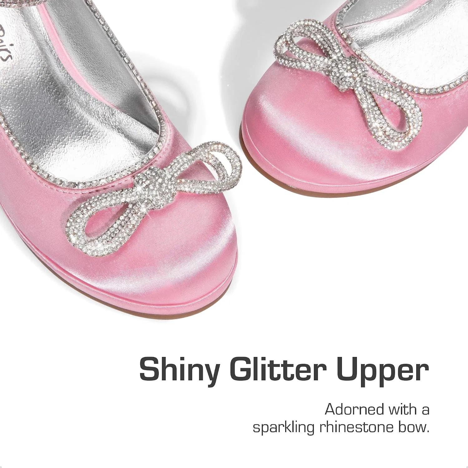 Детские туфли для девочек на платформе с блестящим бантом DREAM PAIRS, Pink — фото 2