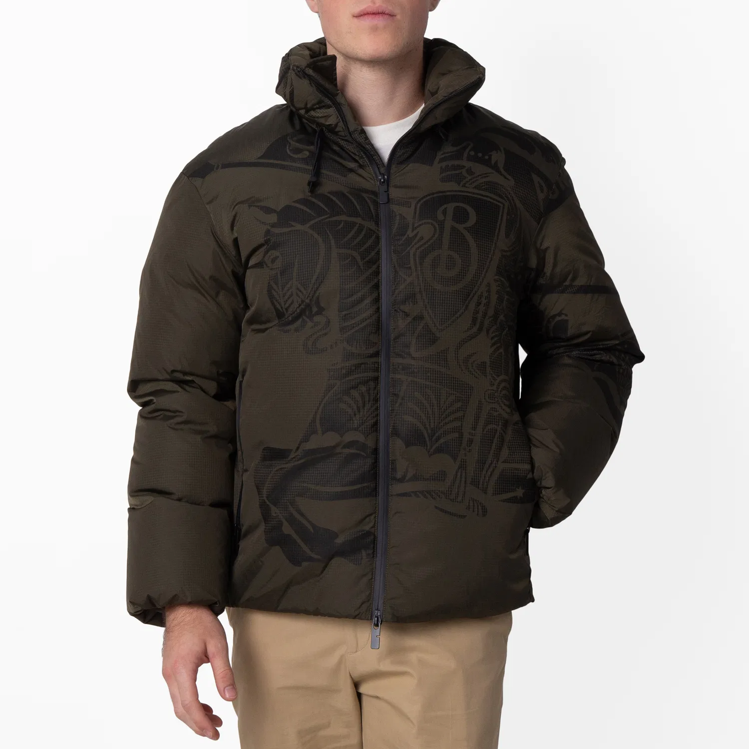 Пуховик с принтом EKD Burberry, Loch Ip Pattern