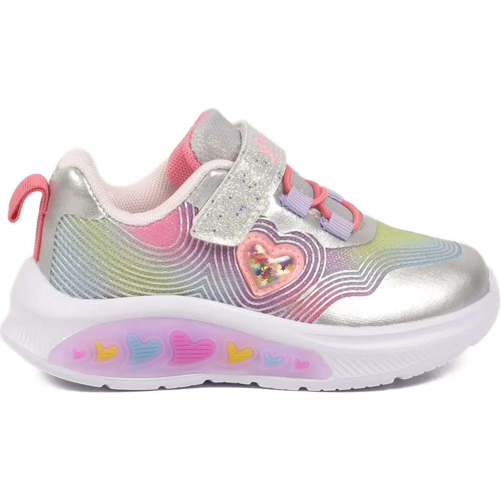 Детские спортивные кроссовки для девочек с подсветкой и липучками, Silver Marco Kids