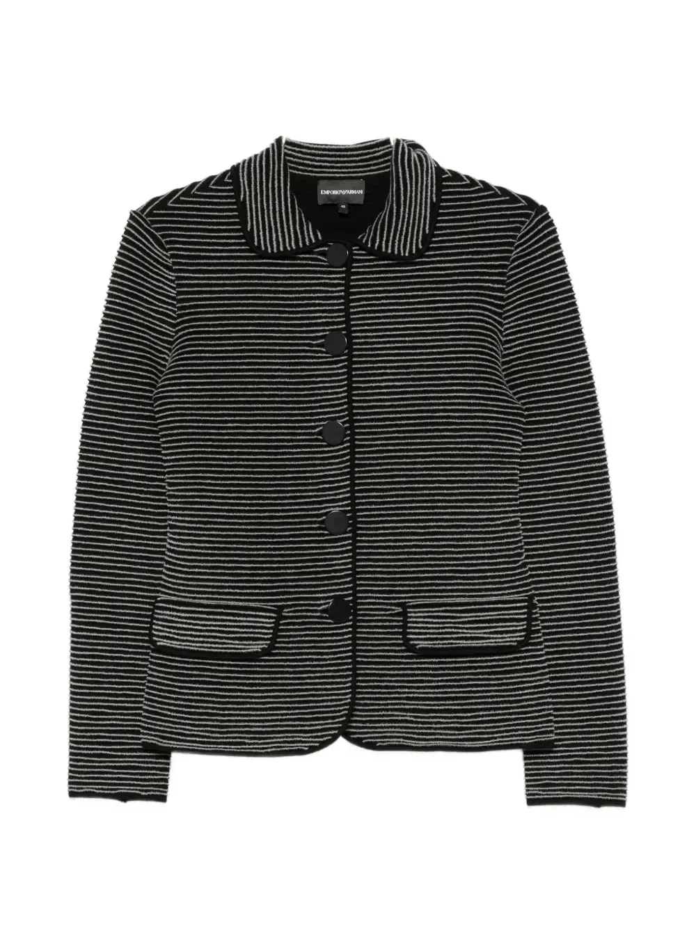 Полосатая куртка на пуговицах Emporio Armani, черный