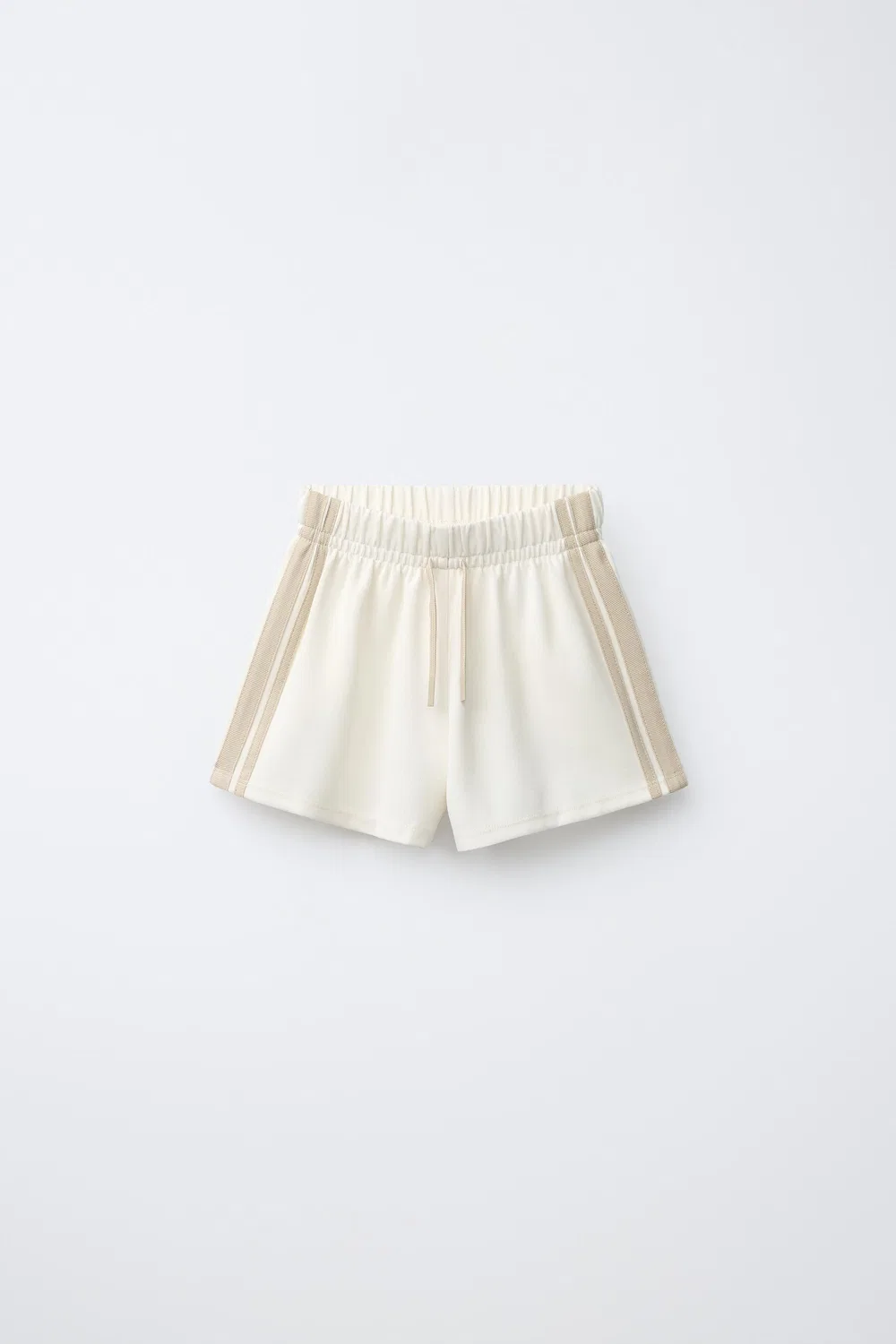 Бермудские шорты с контрастными боковыми полосами ZARA, Ecru