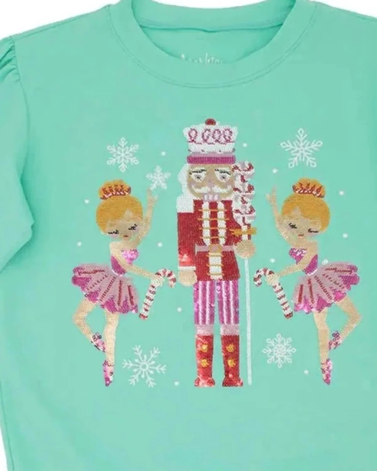 Детский свитшот с принтом Nutcracker + Ballerinas Azarhia, Green Multi — фото 2