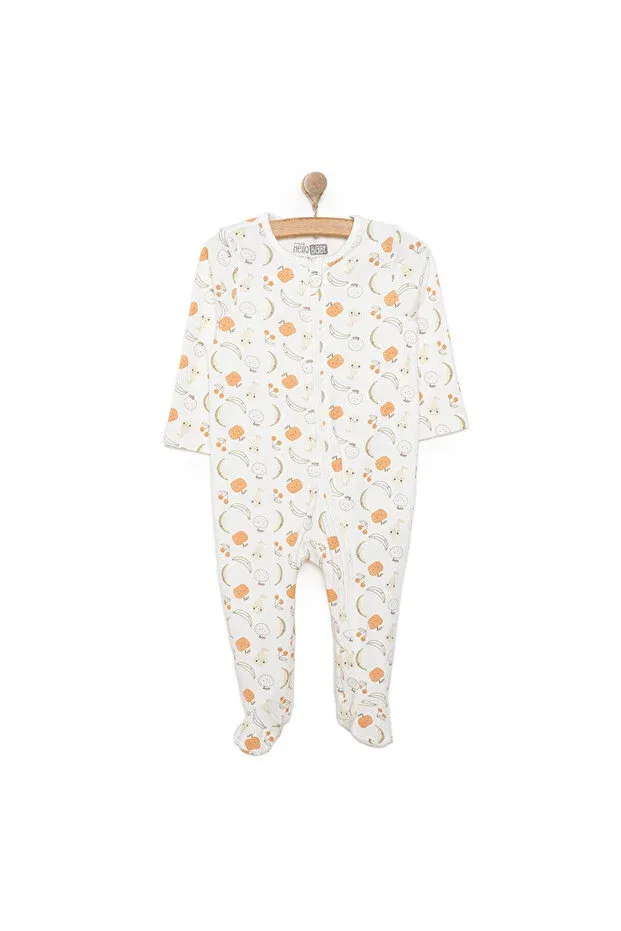 Детский комбинезон для девочек хлопковый Hellobaby newborn girl organic booties jumpsuit baby girl Ebebek Hello Baby, Ecru