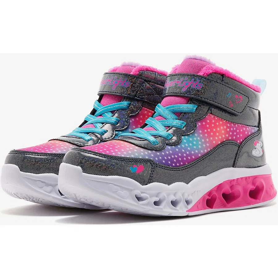 Ботинки высокие с подсветкой Flutter Heart Lights Skechers, Темно-синий — фото 3