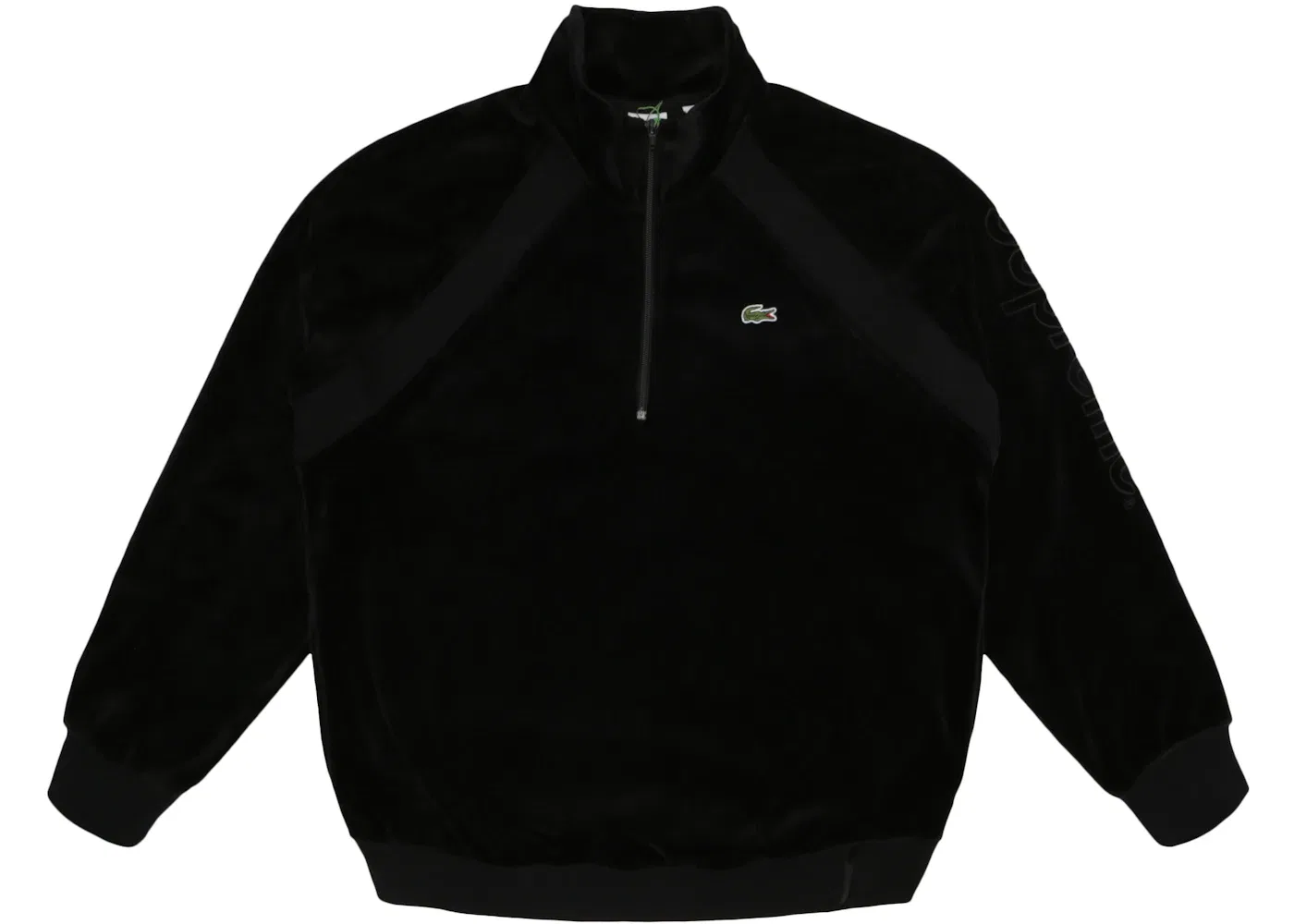Мужская куртка из велюра Supreme LACOSTE Velour Half-Zip Track Top, Black