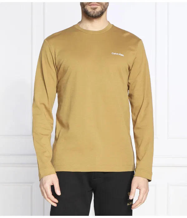 Мужской лонгслив с микрологотипом Calvin Klein, Cammello