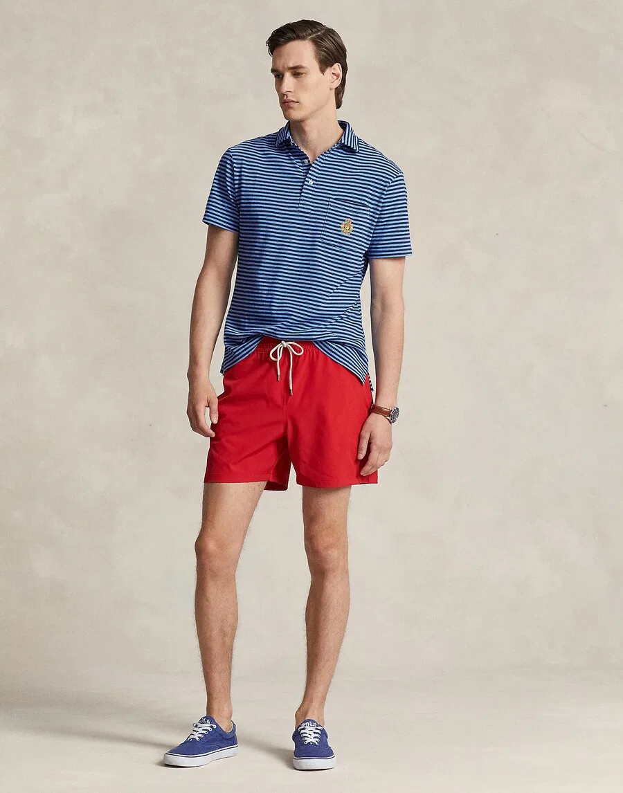 Шорты для плавания Polo Ralph Lauren 'TRAVELER' красного цвета — фото 4