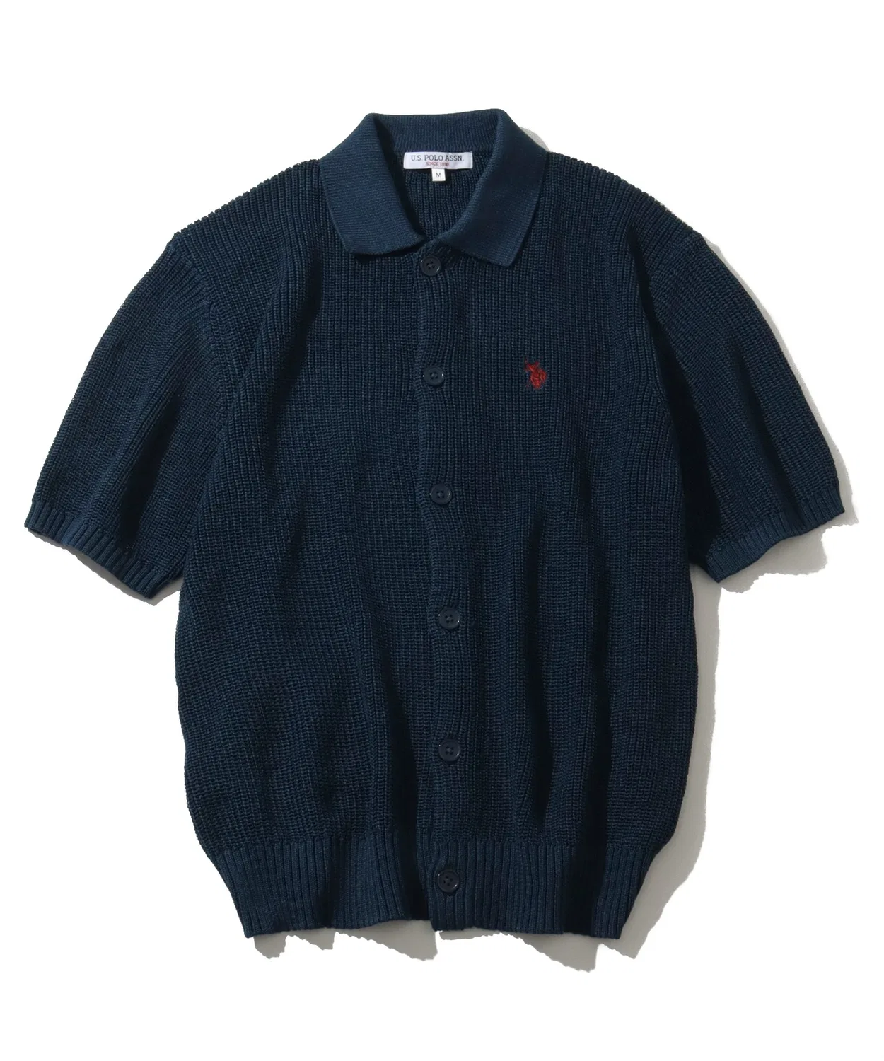 Мужской кардиган-поло с полурукавом, с вышивкой U.S. POLO ASSN., Navy — фото 4