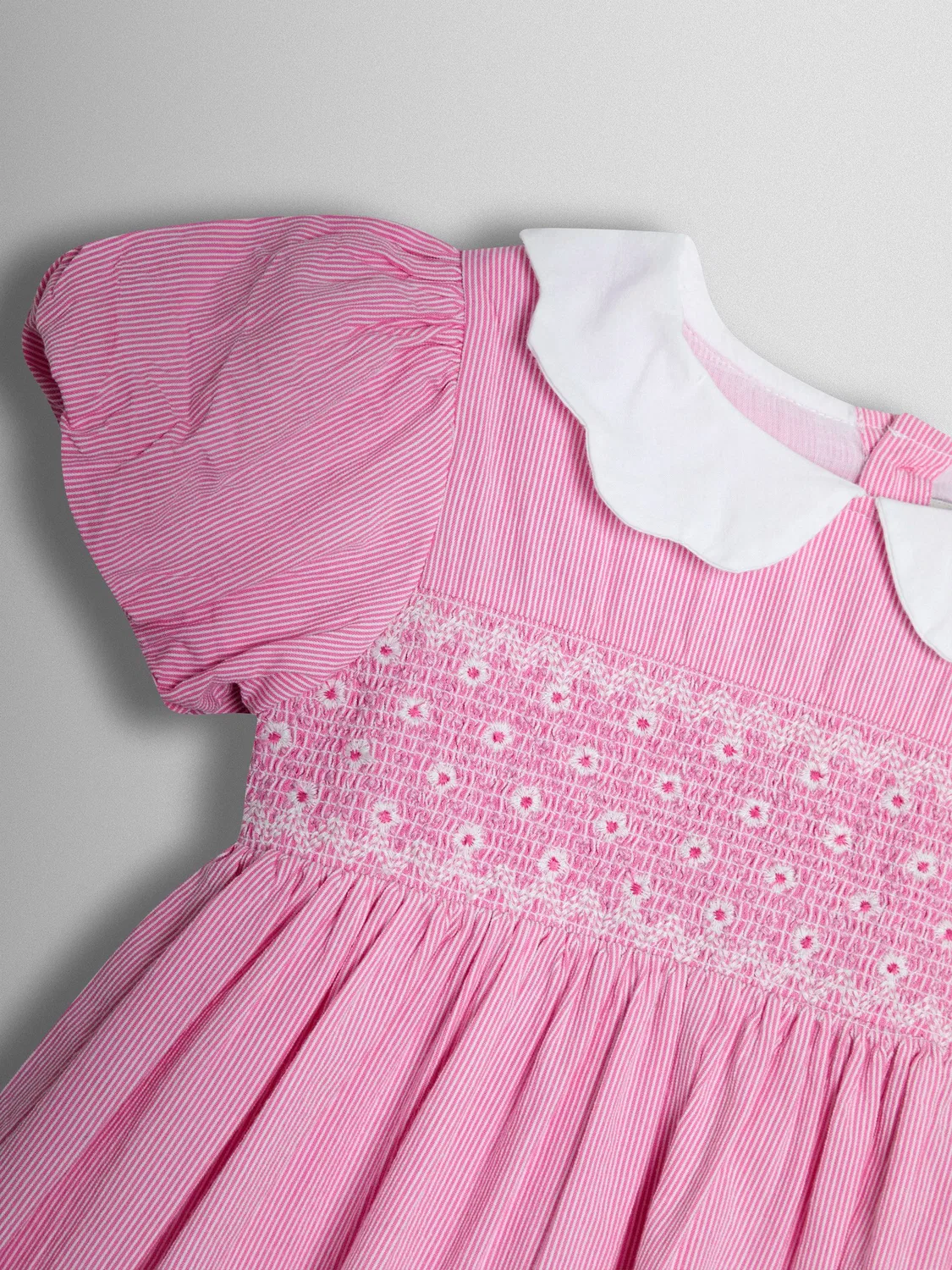 Платье с цветочной вышивкой JoJo Maman Bébé Pink Bud, розовое — фото 4