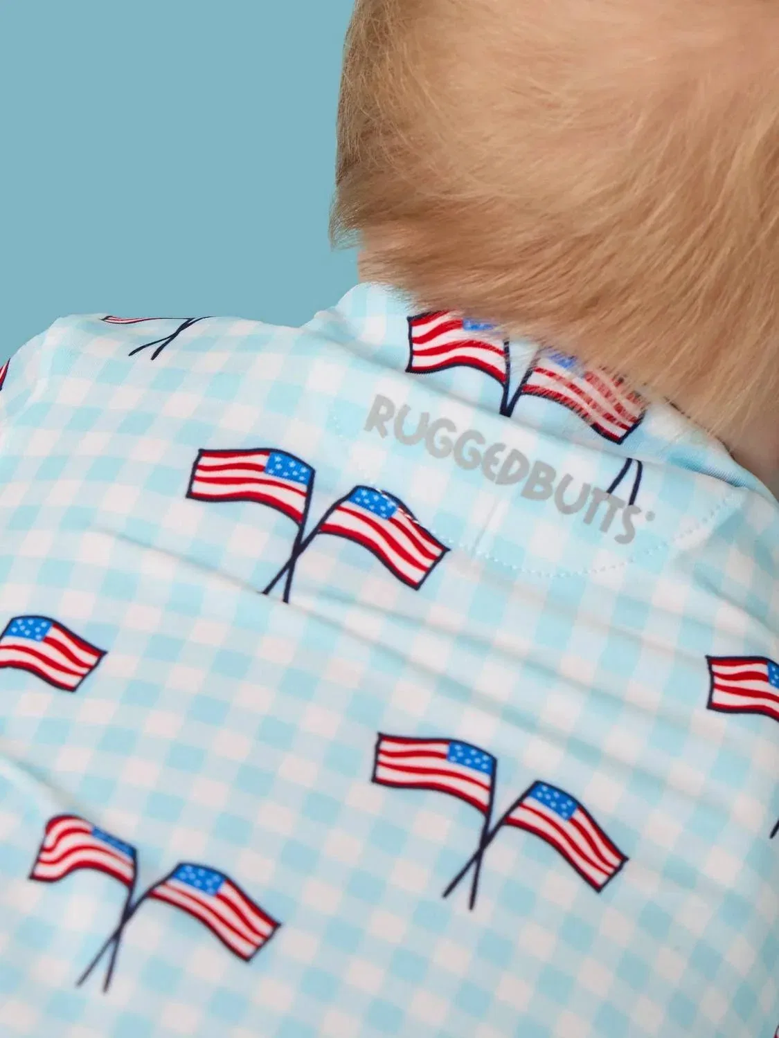 Детское поло для мальчиков с принтом Patriotic Performance Polo RuffleButts, синий — фото 4