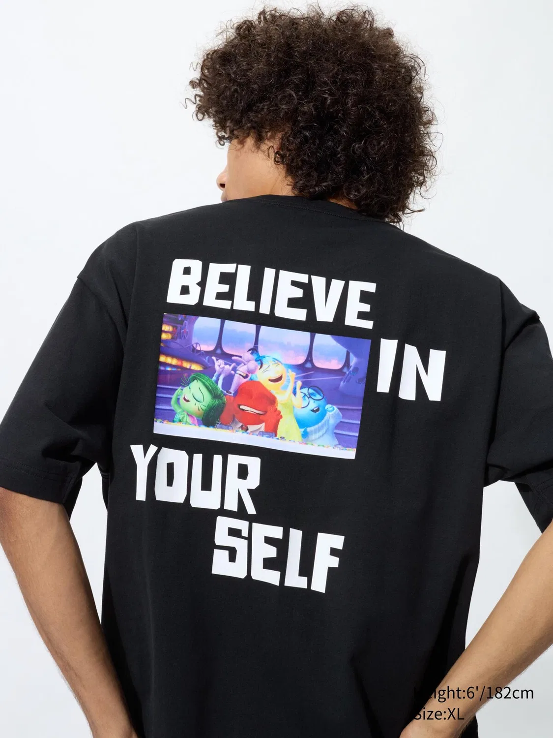 Футболка, Uniqlo, с принтом Pixar, черная