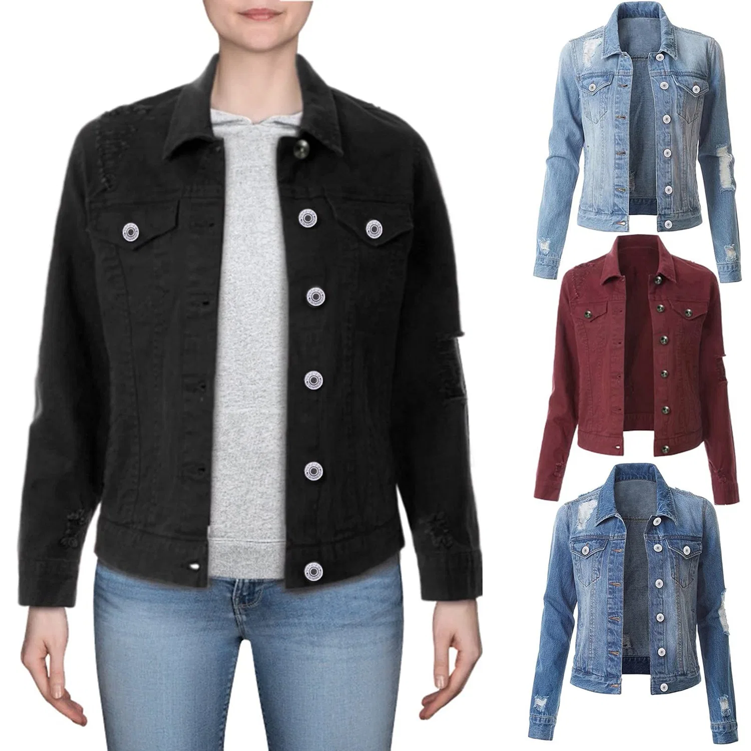Женская джинсовая куртка оверсайз с длинным рукавом, модель Transition Jacket, Nero