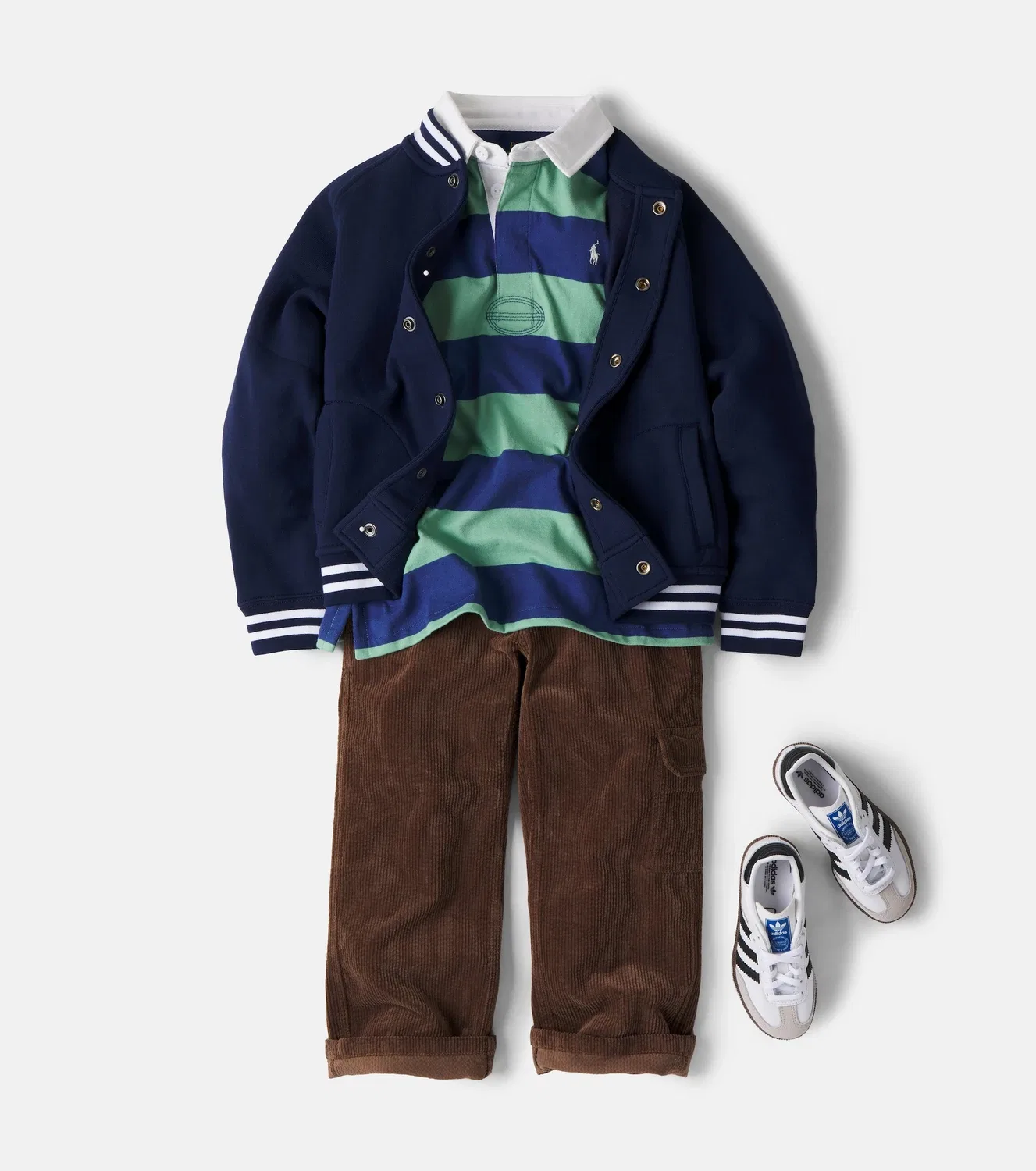 Поло из хлопкового трикотажа в полоску Polo Ralph Lauren Kids, зеленый — фото 2