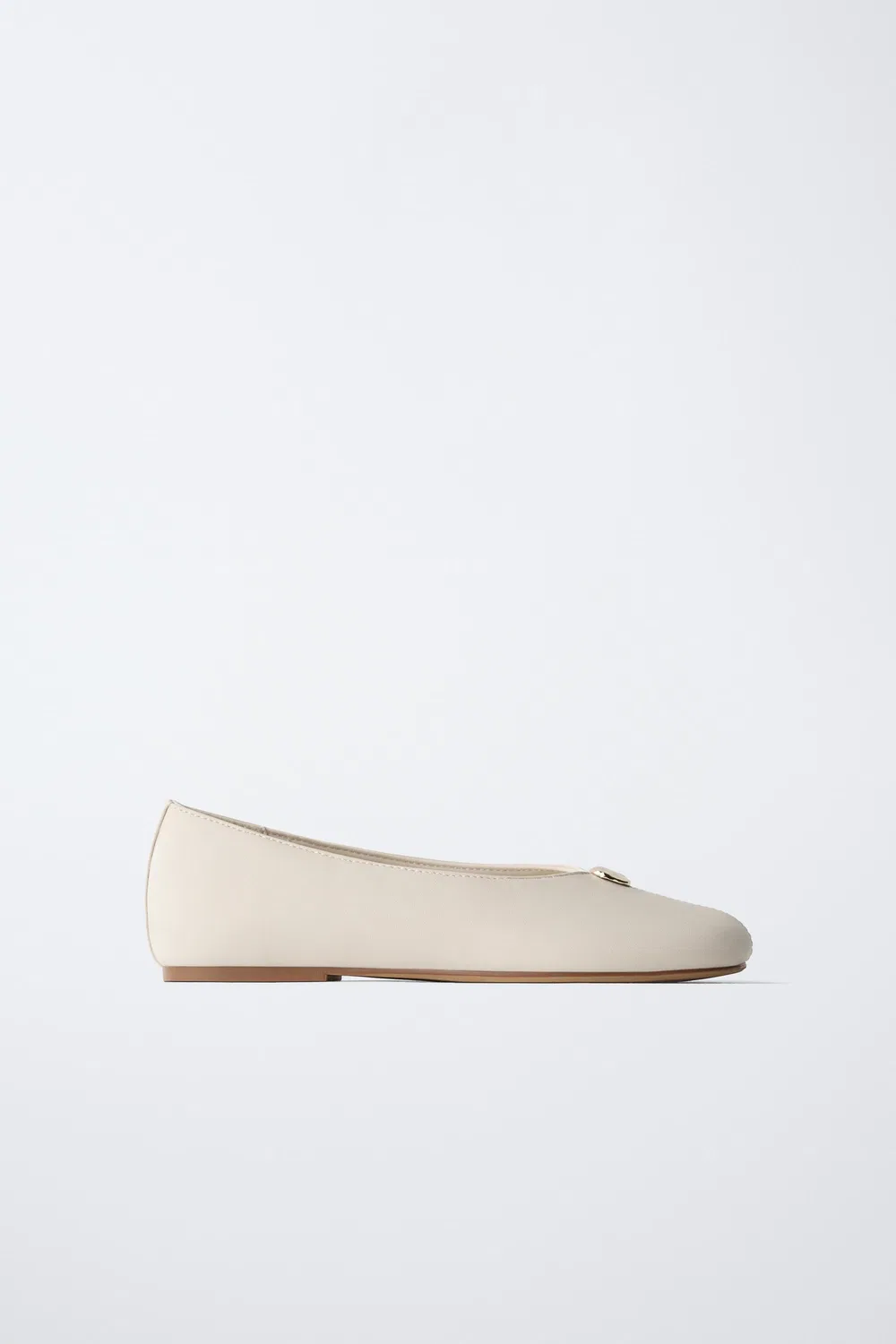 Балетки с металлической аппликацией ZARA, White