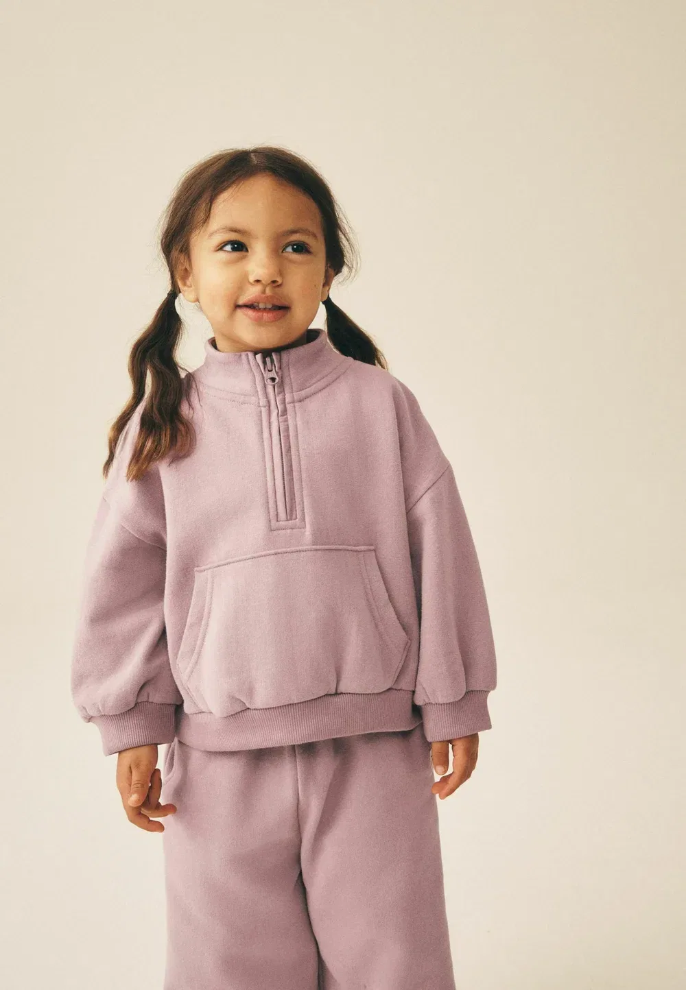 Толстовка стандартного кроя с молнией на четверть длины Next, Mauve Purple — фото 2