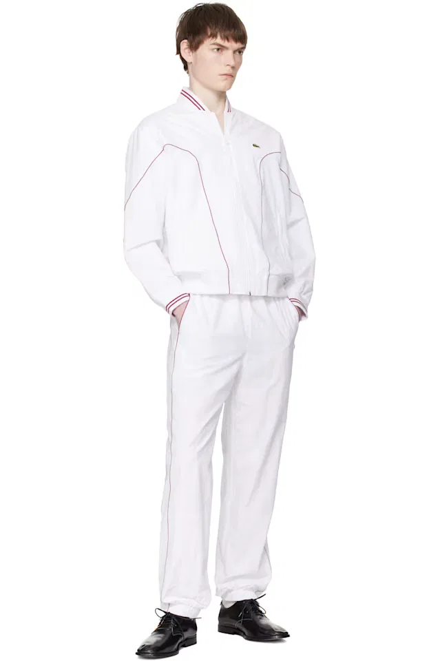Белые спортивные штаны высшего качества Lacoste — фото 4