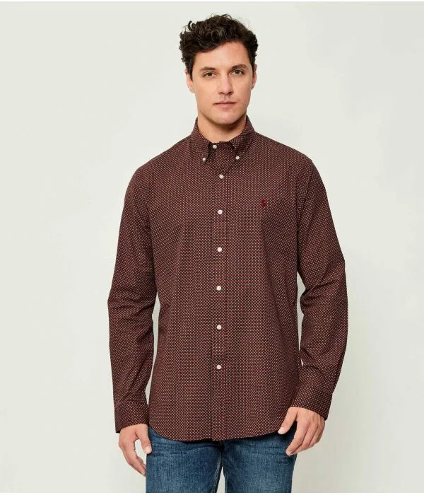 Мужская рубашка custom slim fit Polo Ralph Lauren, Bordeaux — фото 3