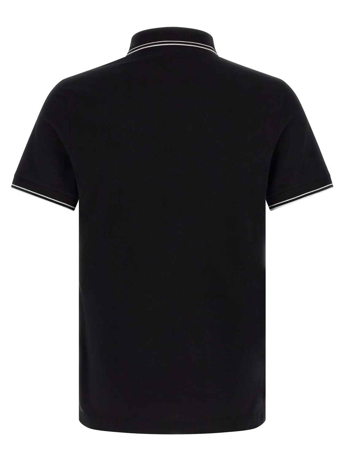 Мужское поло с принтом-нашивкой Black Cotton Polo Shirt Stone Island, Black — фото 2