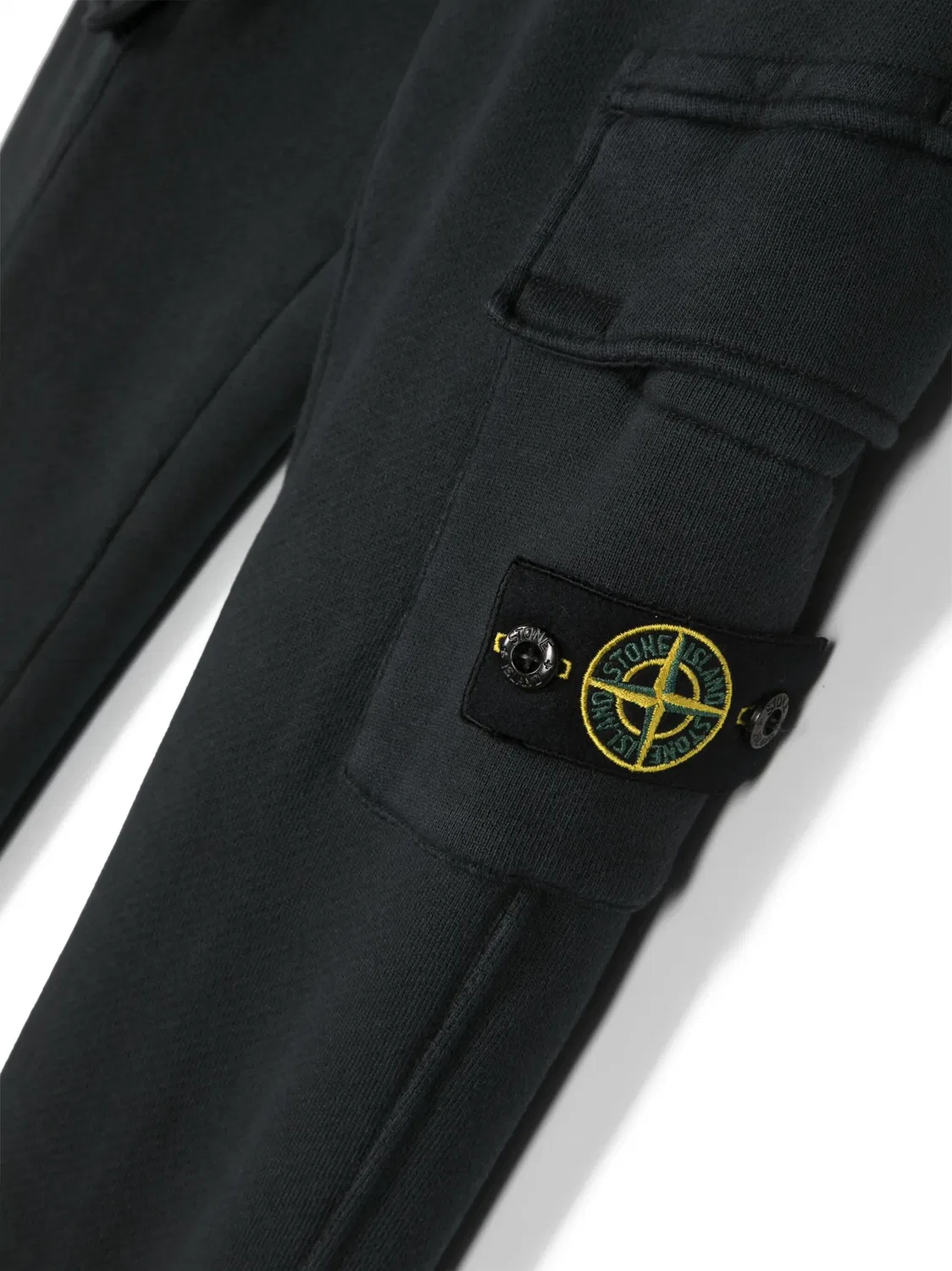 Узкие хлопковые брюки с нашивкой Compass Stone Island, черный — фото 3