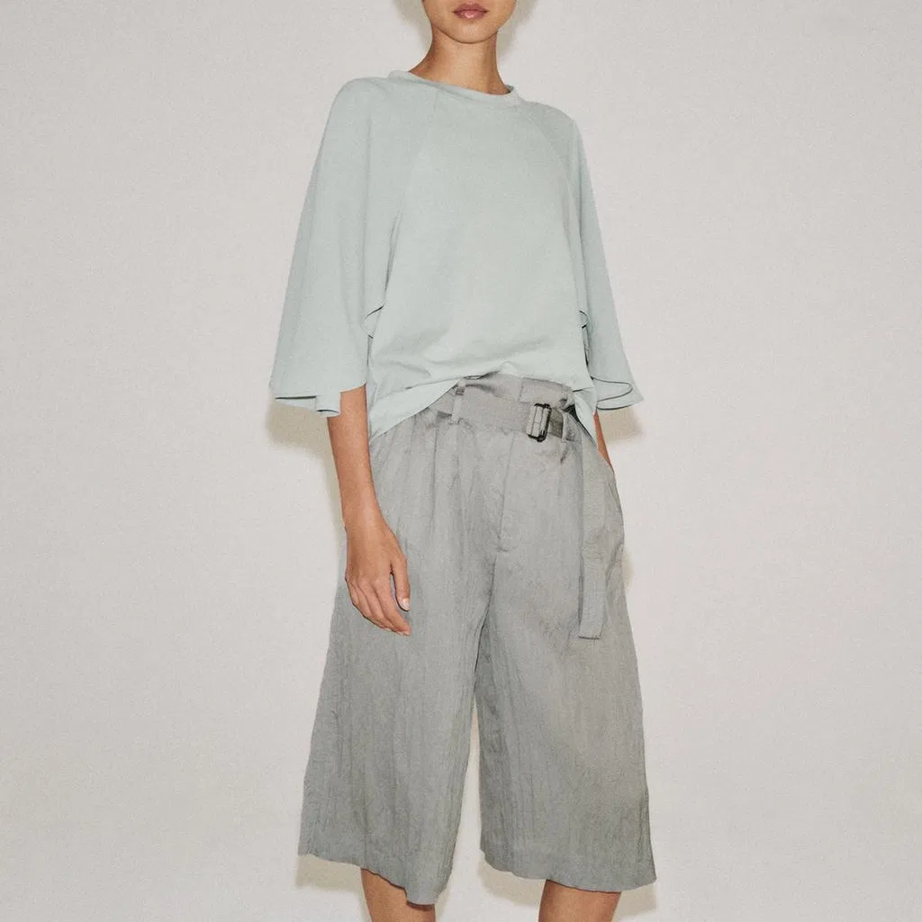Женская футболка с круглым вырезом Blue/Gray ZARA — фото 4