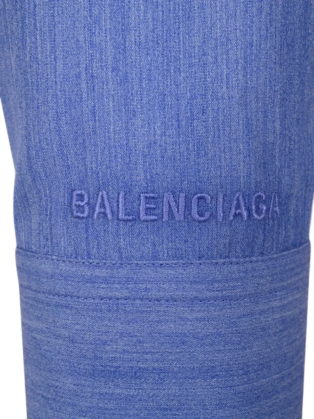 Укороченная рубашка с длинным рукавом Balenciaga, синий — фото 3